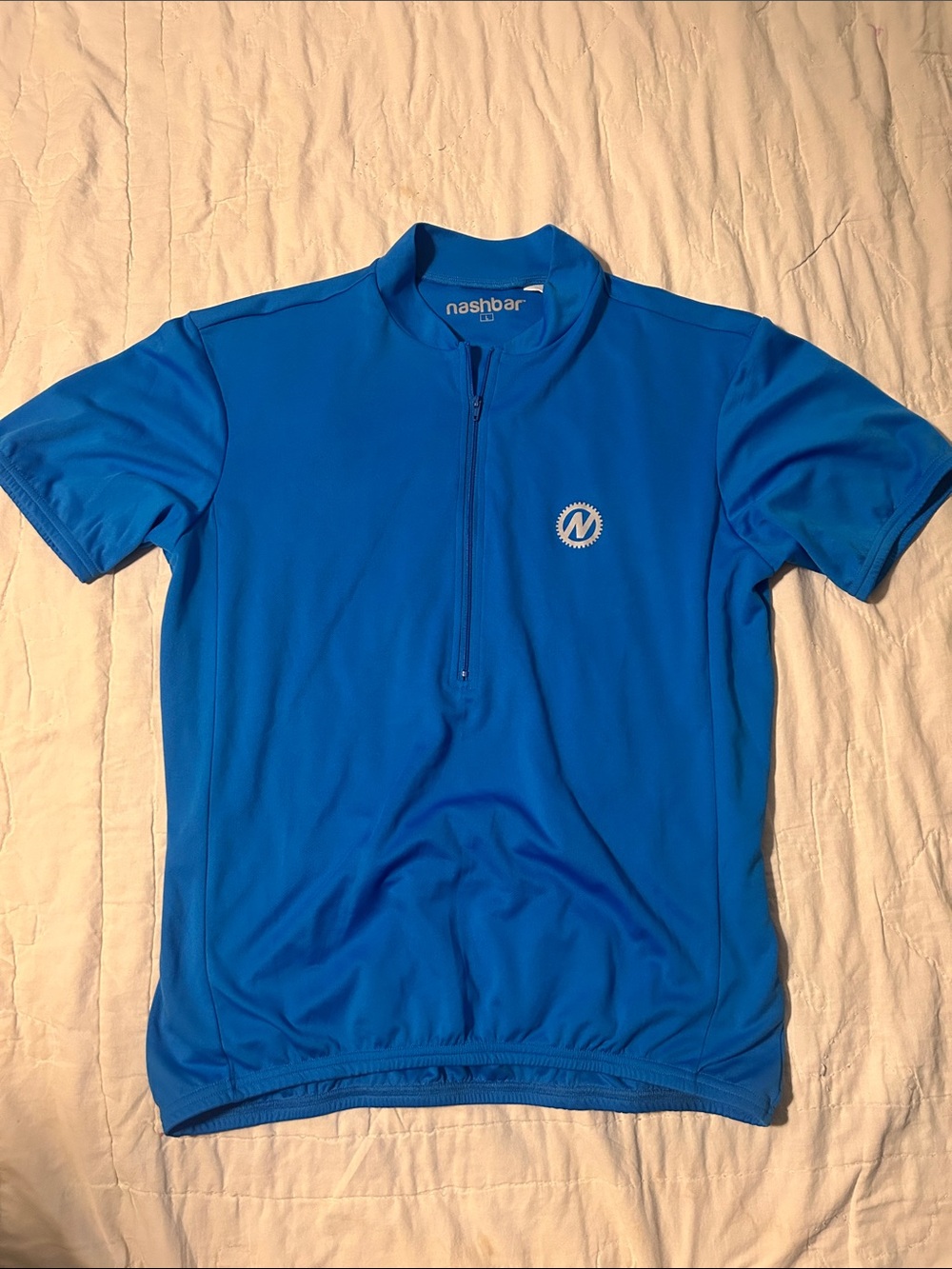 Nashbar Men's Blue Short Sleeve Cycling Jersey
